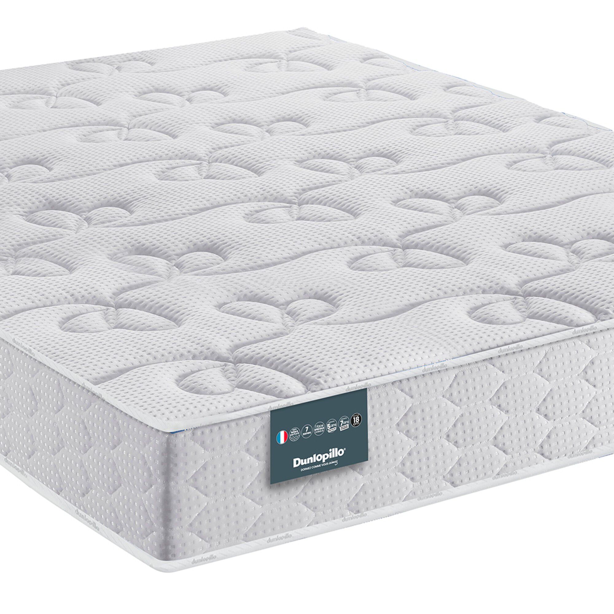 Matelas latex Dunlopillo haut. 18 cm, confort ferme