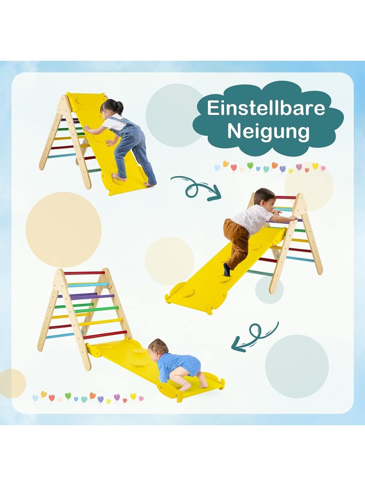 COSTWAY Kletterdreieck ab 1 Jahren in Gelb günstig kaufen 50 x 85 cm