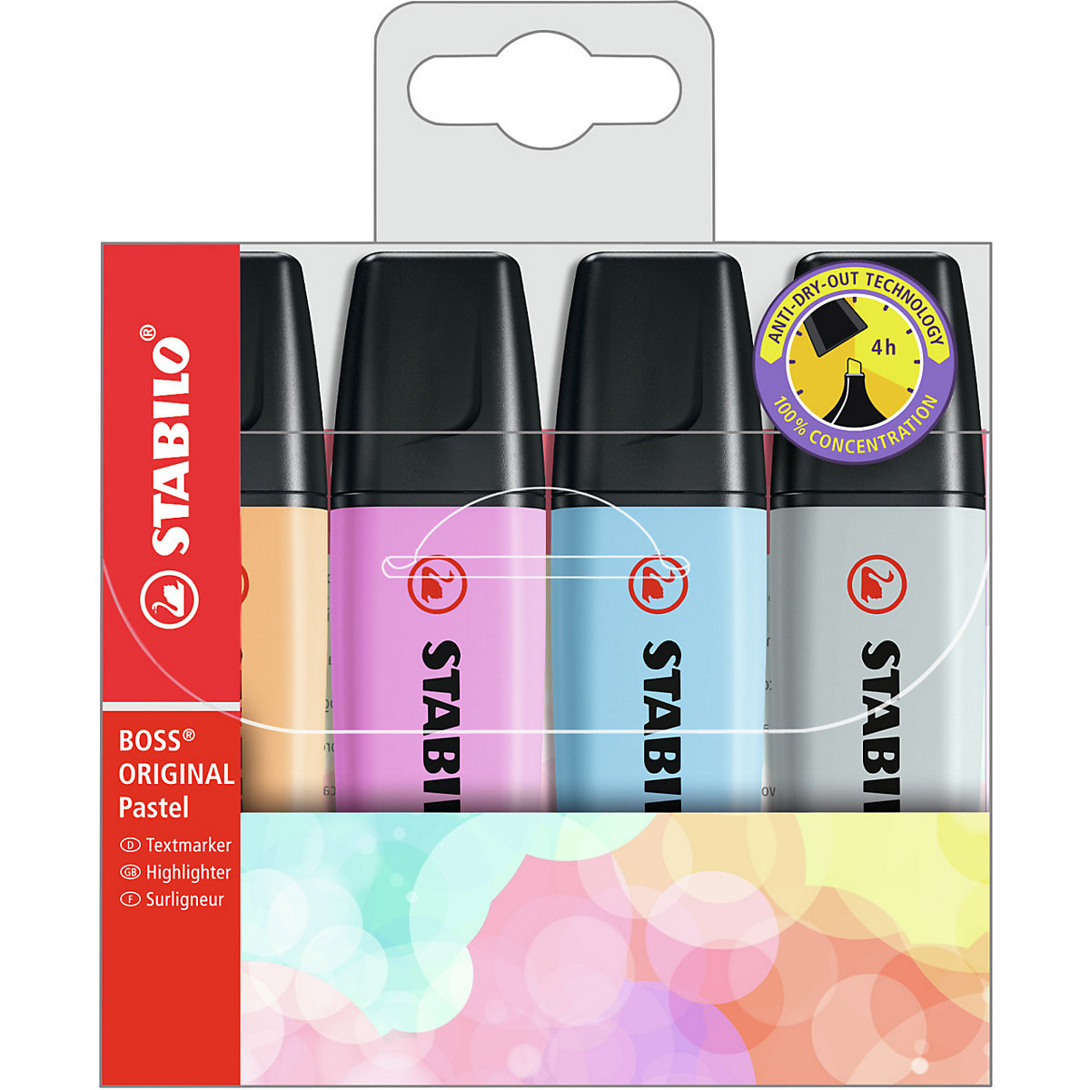 Textmarker BOSS ORIGINAL Pastel, 4 Farben