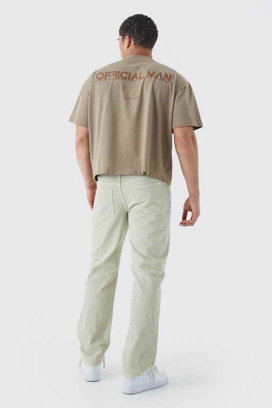Kastiges Oversize T-Shirt mit Luxe-Stickerei