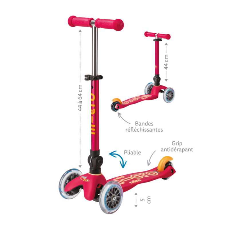 Trottinette 3 roues pliable – Mini Micro Deluxe Pliable Bleu Marine