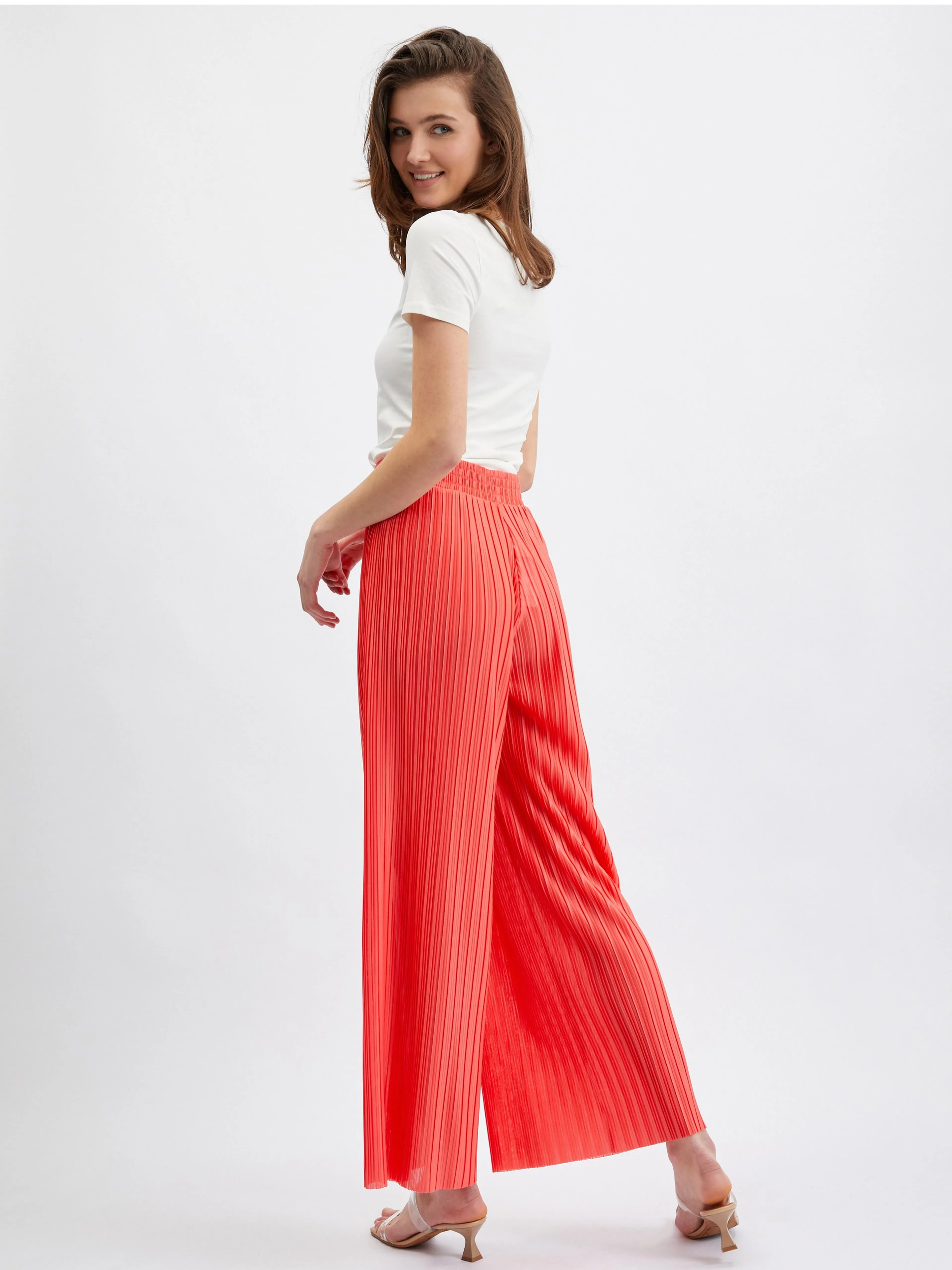 Rote Damen-Hose mit weitem Bein ORSAY
