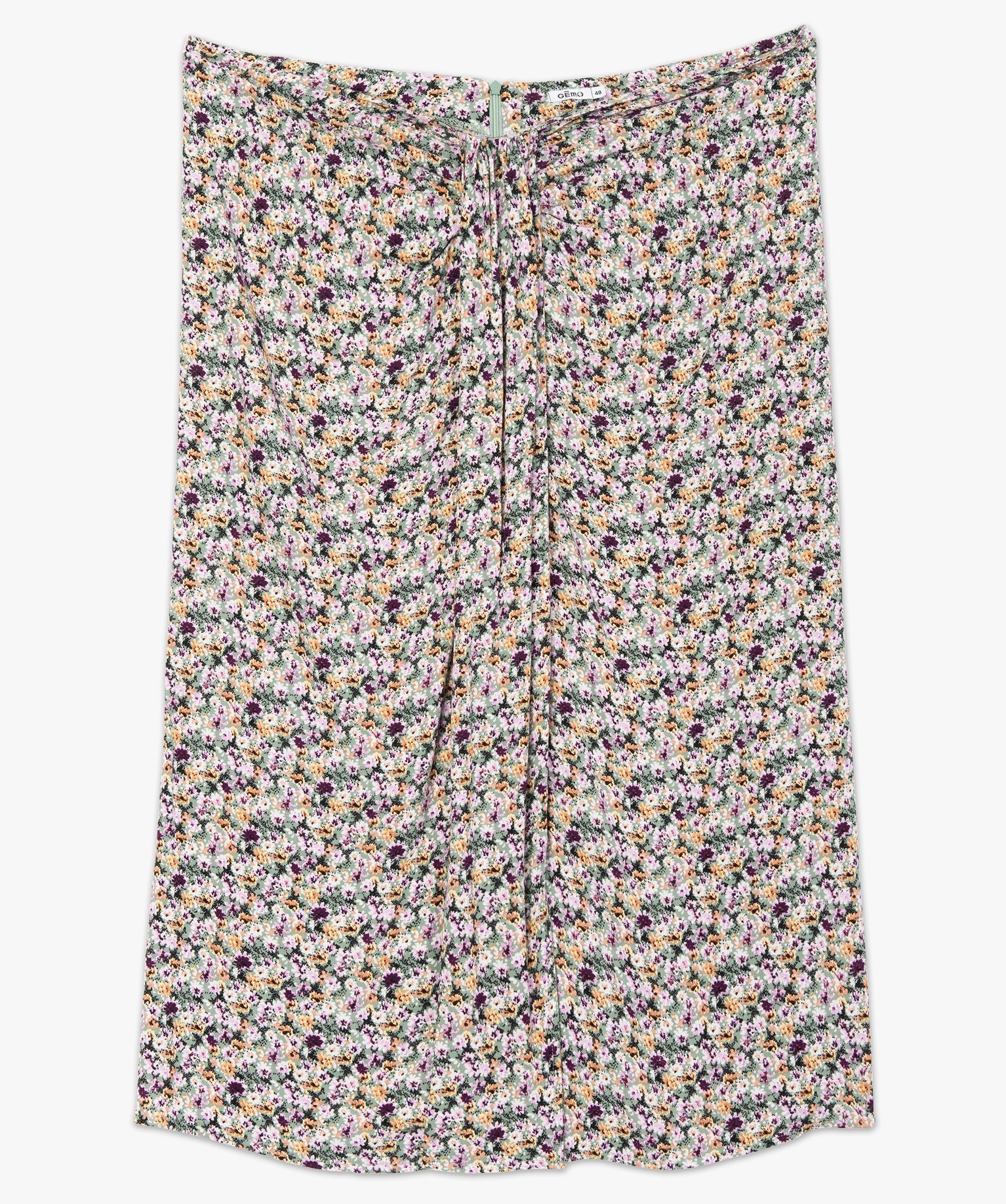 Jupe femme grande taille à motifs fleuris fendue sur l’avant | GEMO