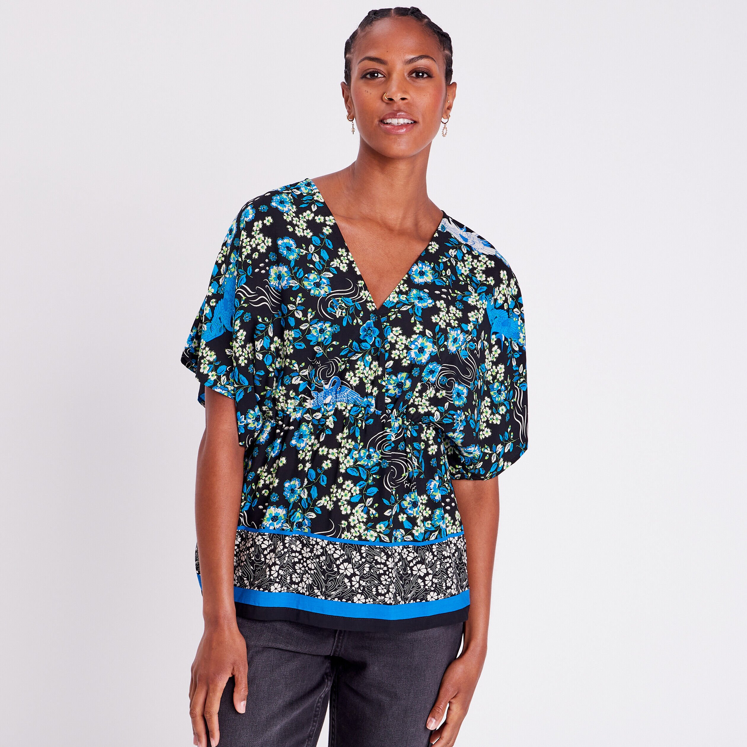 Blouse manches courtes noir femme | Cache Cache