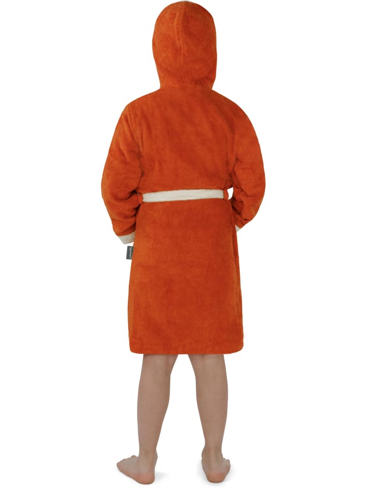 normani Kinder Bademantel aus Bio-Baumwolle Elounda in Orange günstig kaufen