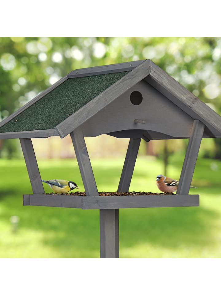 relaxdays Vogelfutterhaus in Grau/ Grün - (B)70 x (H)139 x (T)60 cm günstig kaufen onesize