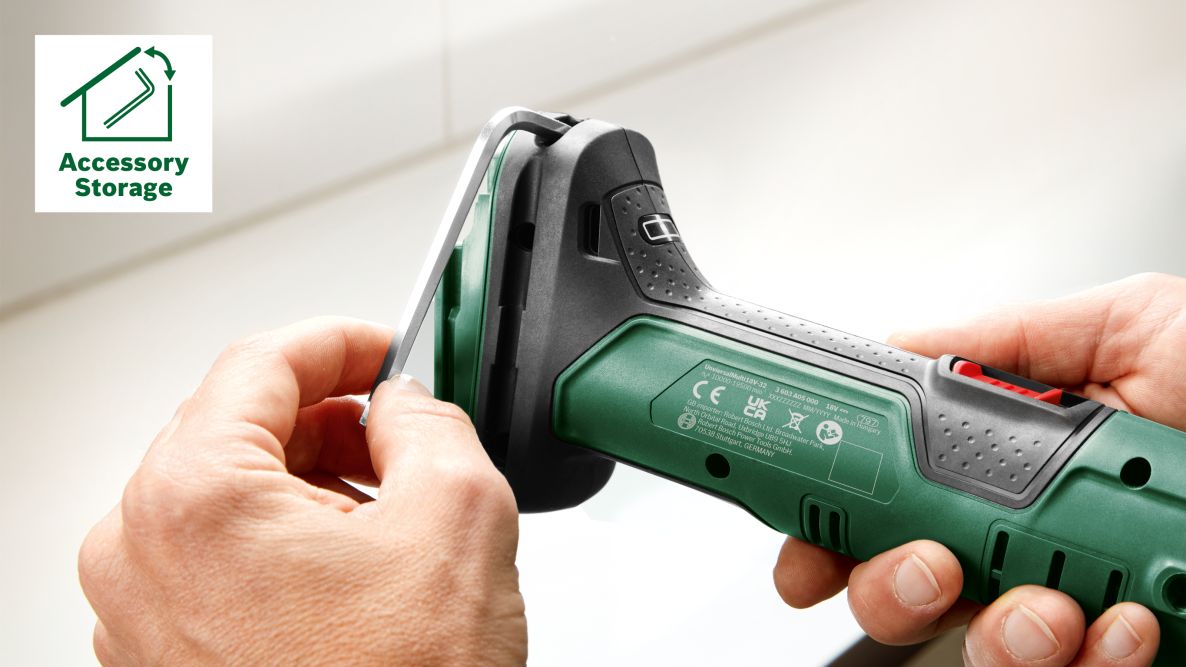 Bosch Green 0603105000 UniversalMulti 18V-32 akkus multiszerszám készlet akkumulátorok és töltő nélkül, dobozban