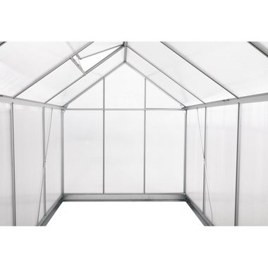 Zelsius Gewächshaus Aluminium Gewächshaus SET, 380 x 190 cm, inkl. Fundament, BxTxH: 190 x 380 x 195 cm, 6.00 mm Wandstärke