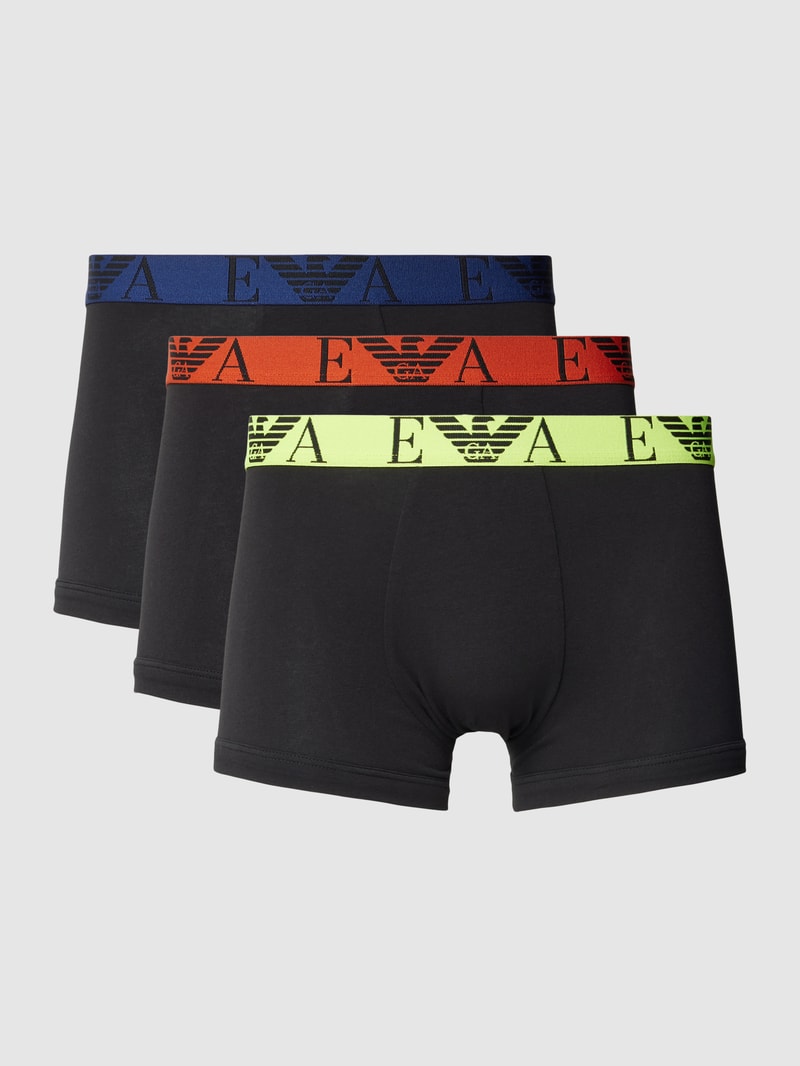 Trunks im unifarbenen Design im 3er-Pack in schwarz