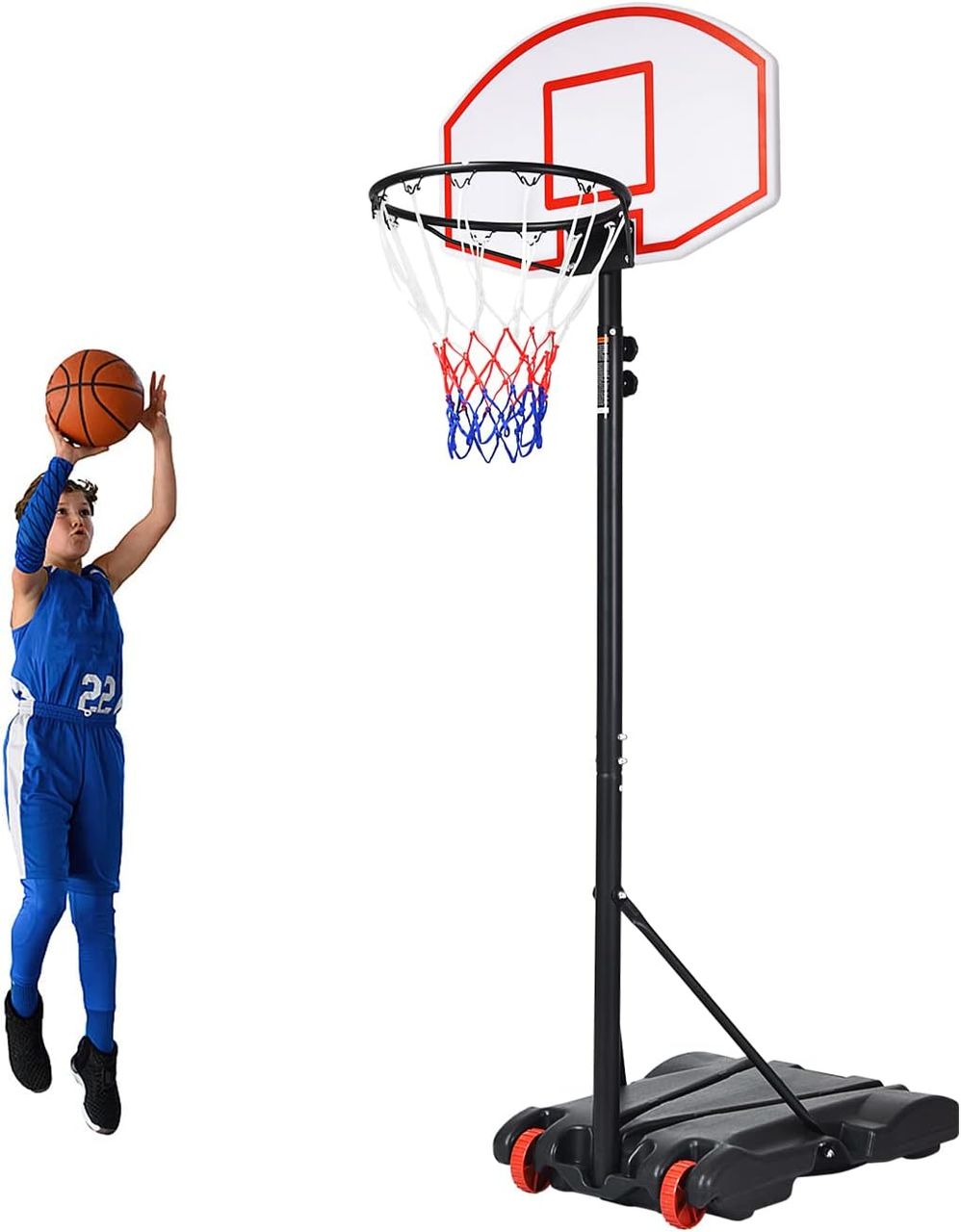Costway Basketballständer 178-208 cm höhenverstellbar