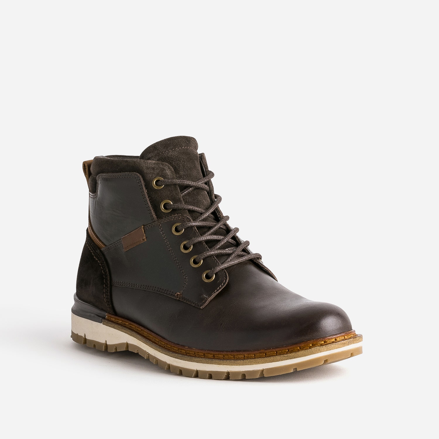 Boots à lacet marron foncé en cuir