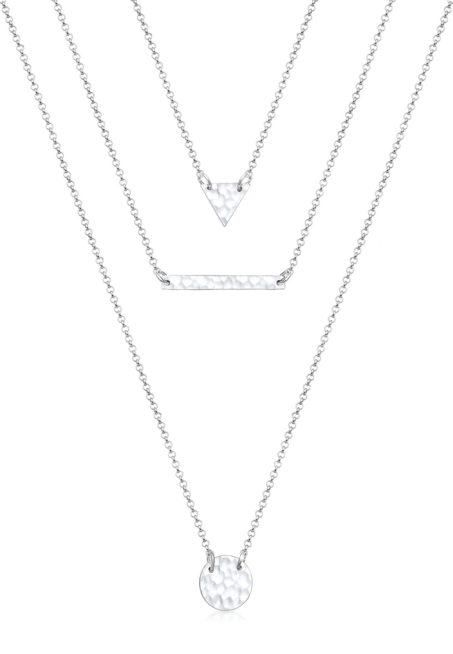 Elli Donna Triangle Geo a tre strati - (925/1000) Argento