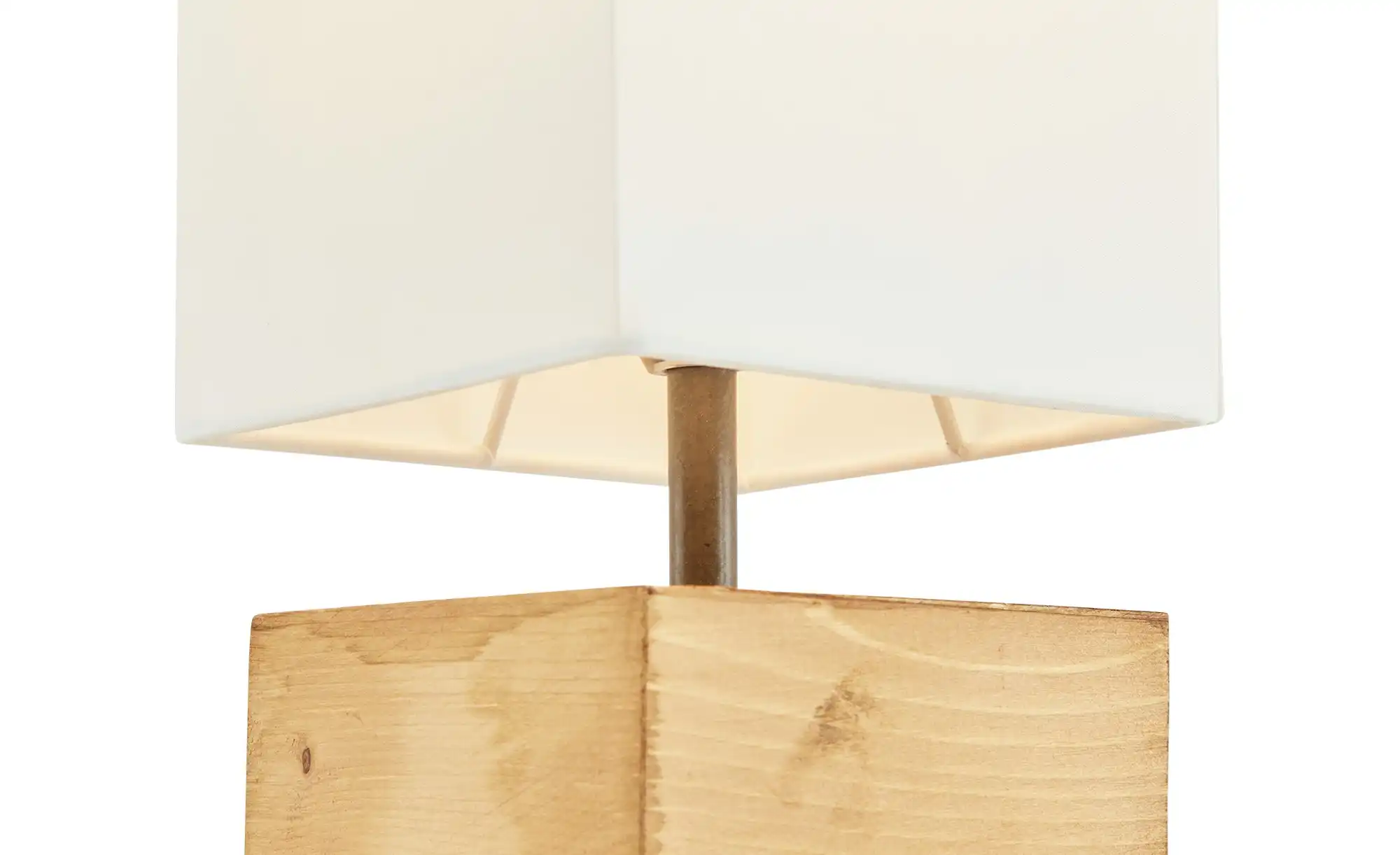 Trio Tischleuchte, 1-flammig, Holz/ Stoffschirm weiß