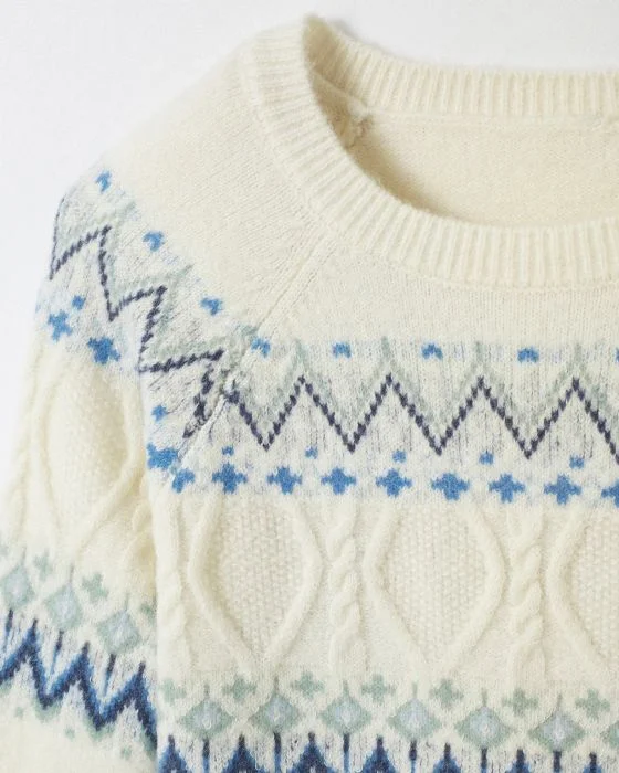 Pull chaud jacquard et torsades Thermolactyl