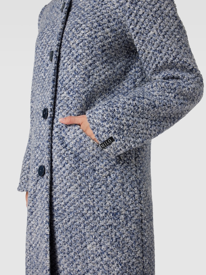 Mantel mit Grobstrick Modell 'PALERMO' in blau