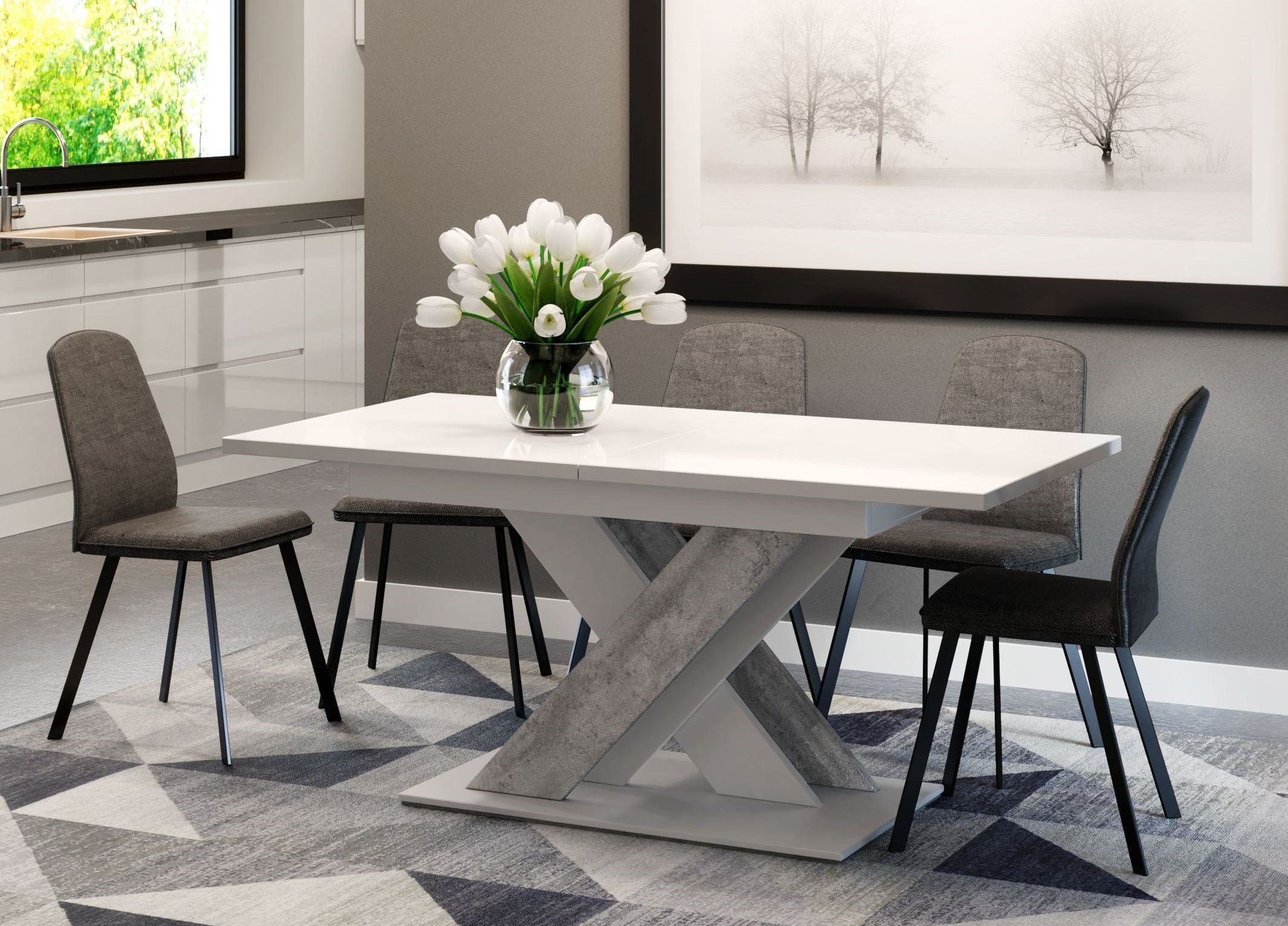 Compleo Esstisch Louis Esszimmertisch, ausziehbar 140-180 cm, Esszimmer