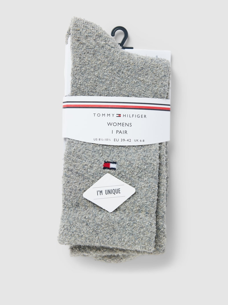 Socken mit Label-Stitching in hellgrau