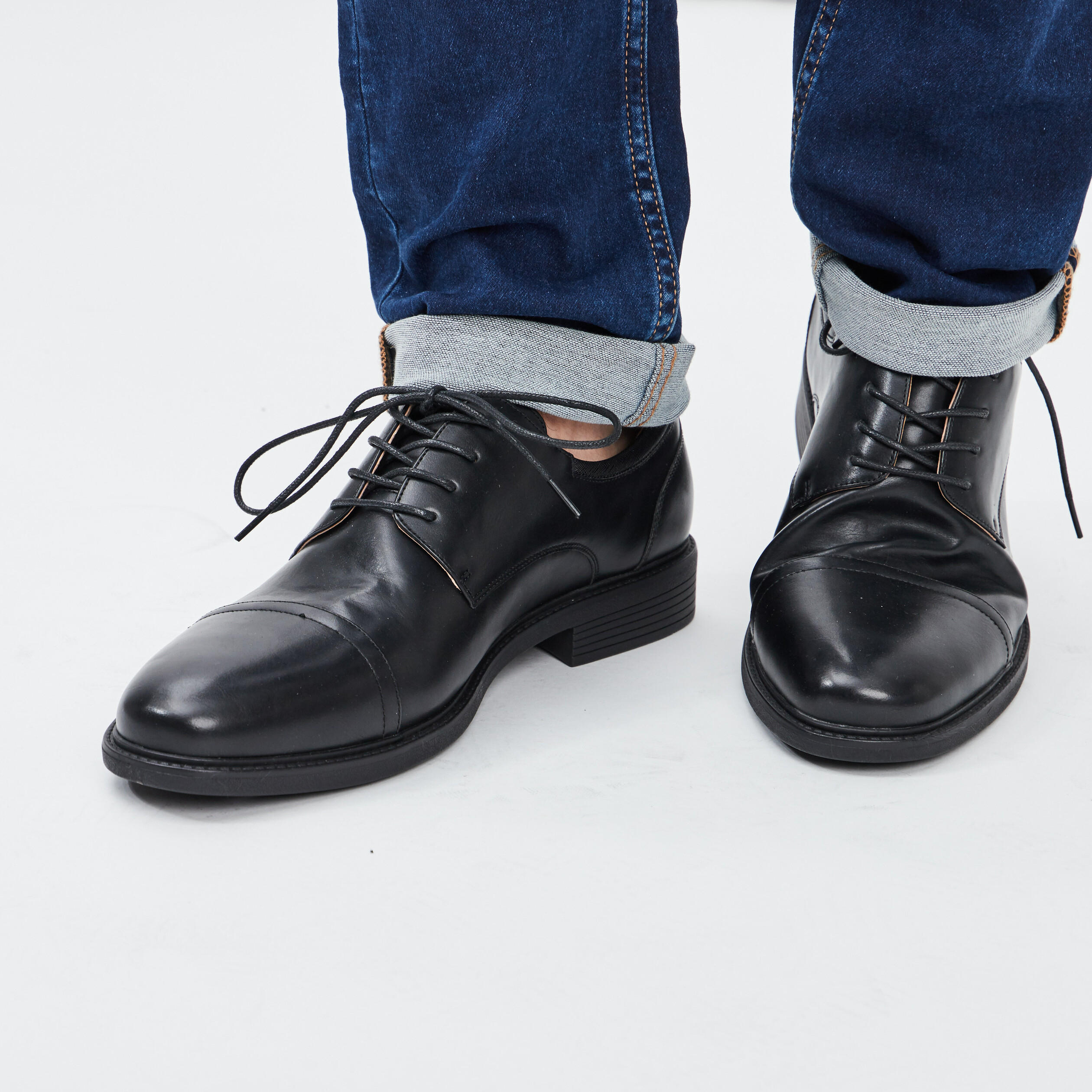 Derbies lacées noir homme | La Halle