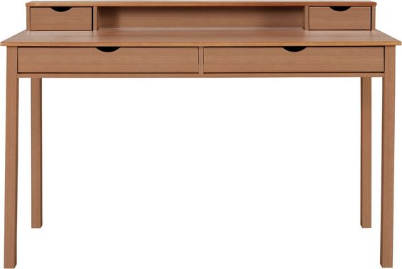 INOSIGN Schreibtisch Gava, aus massiven Kiefernholz, mit praktischen Griffmulden, Breite 140 cm