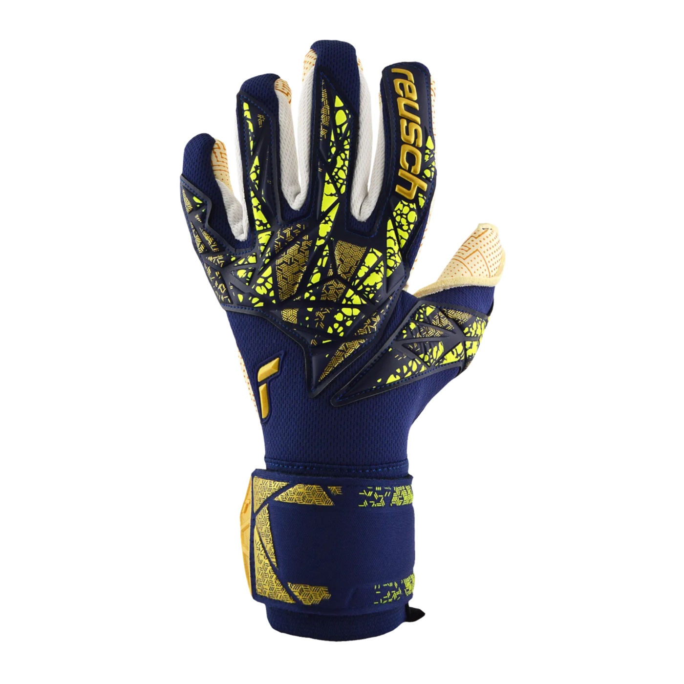 Reusch Attrakt Gold X GluePrint TW-Handschuhe Blau Gold F4410