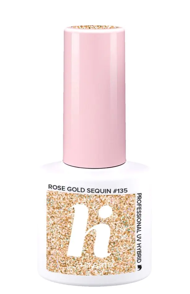 Hi Hybrid Hybrid лак за нокте 135 Rose Gold Sequin