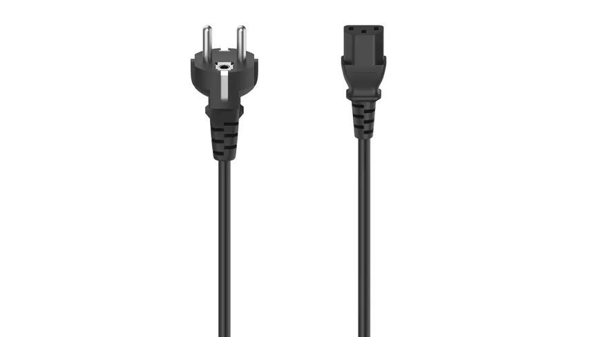 Hama Netzkabel, Schutzkontakt-Stecker - 3-pol.-Kaltgerätezuleitung, 1,50 m