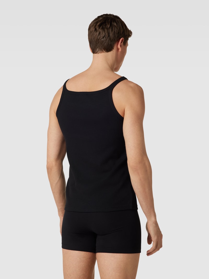 Top mit Logo-Stitching in schwarz