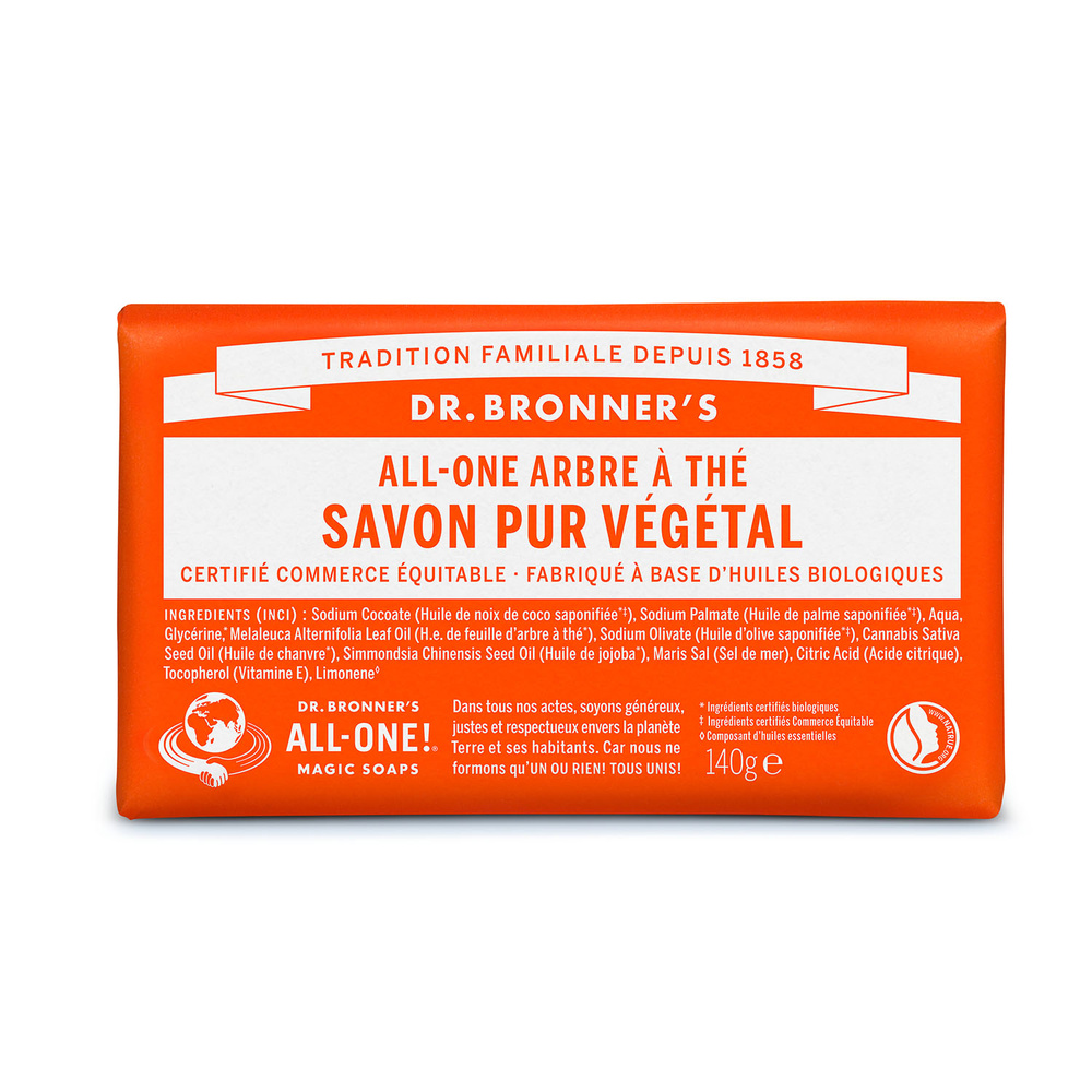 Dr Bronner's Dr Bronner's - Savon solide Arbre à thé- 140g Savon solide
