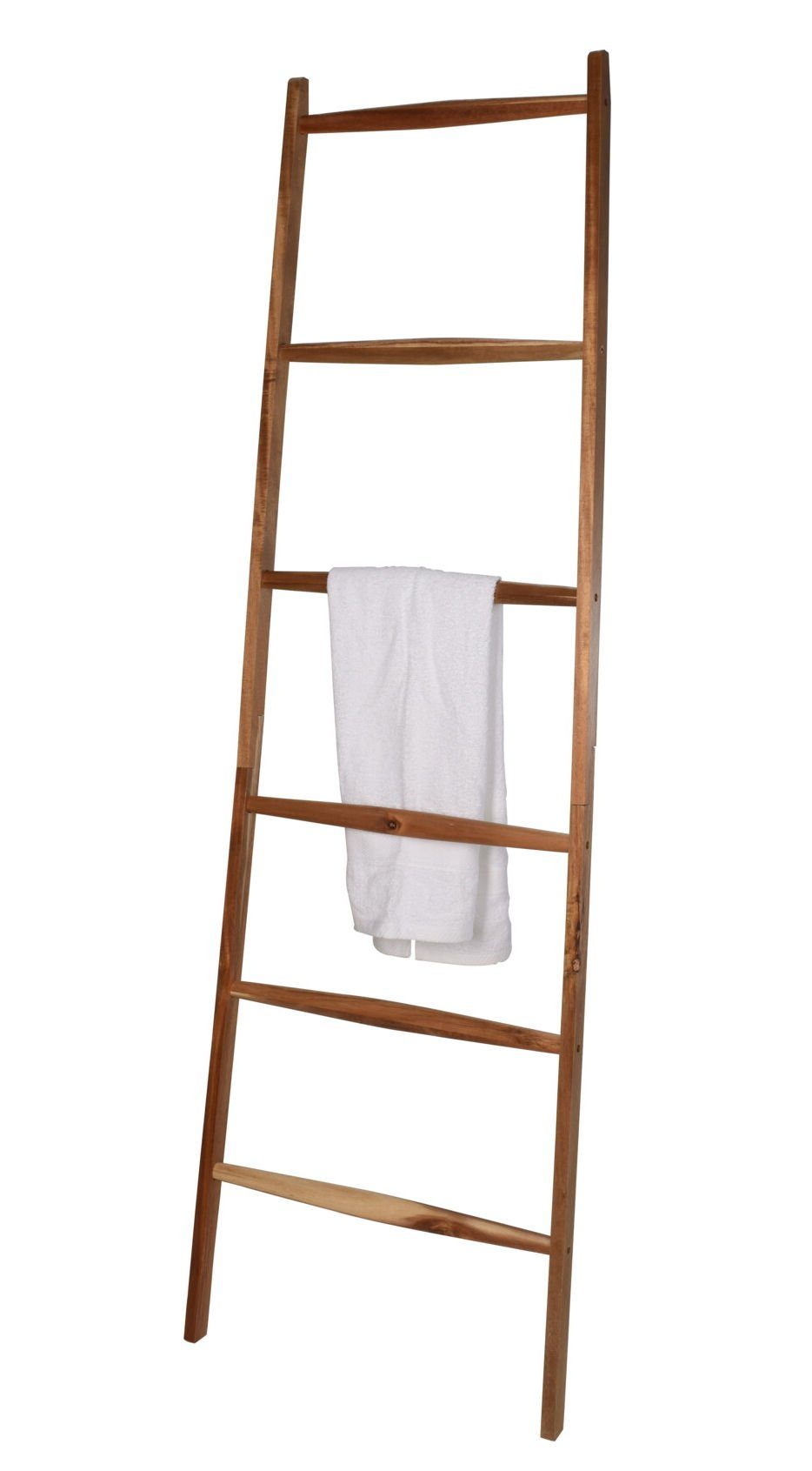 Spetebo Dekoleiter Deko Holz Leiter Akazie 170 x 55 cm braun (Inhalt, 1 St., Leiter), Naturprodukt, Bad