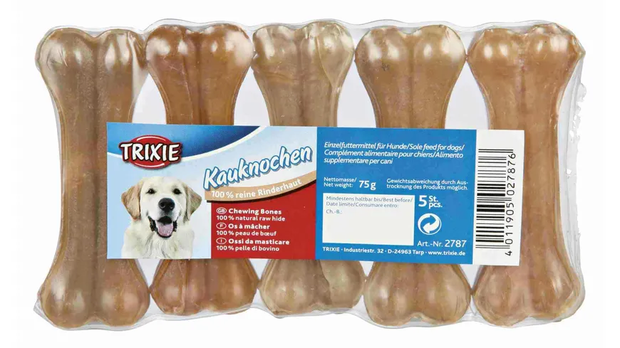 Trixie Hundesnack Kauknochen gepresst verpackt 8 cm 75 g
