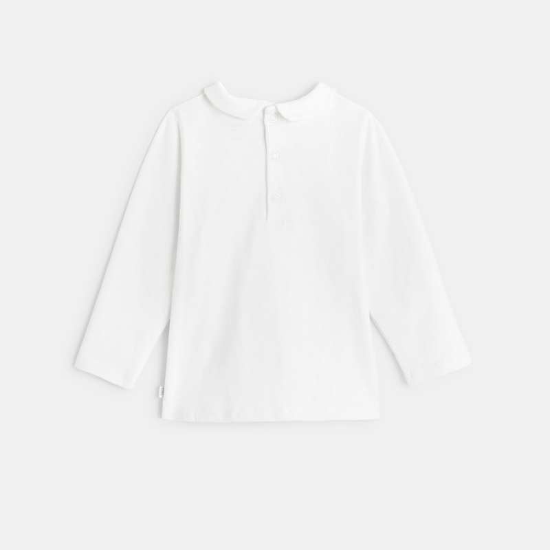 T-shirt col claudine uni beige bébé fille