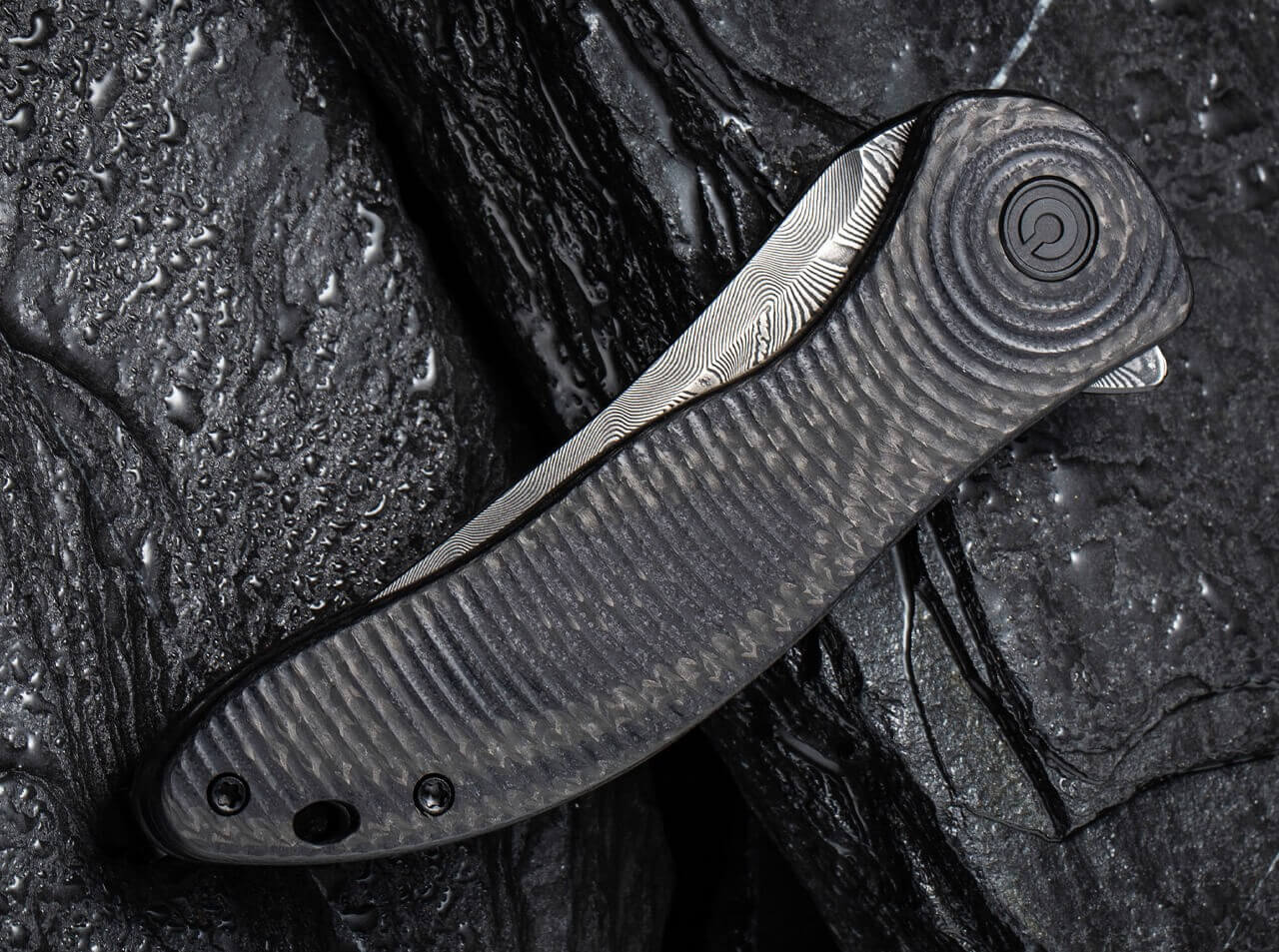 Synergy 3 Damascus G10 CF Black Tanto