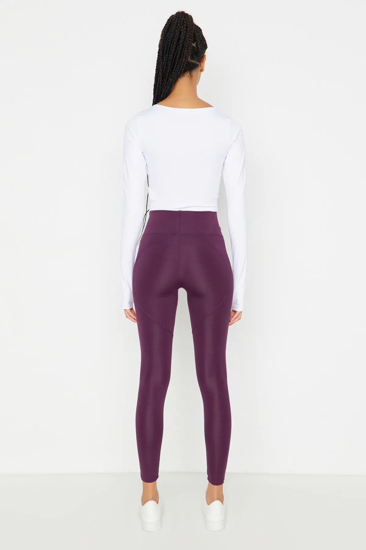 Trendyol Collection  Pflaumenfarbene Push-up-Sportleggings in voller Länge aus Strick TWOAW21TA0030