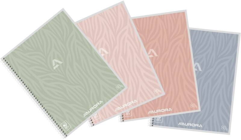 AURORA Writing 80g Notizbuch DIN A5 Liniert Spirale Seitlich gebunden Papier Softcover Farbig sortiert Nicht perforiert 120 Seiten