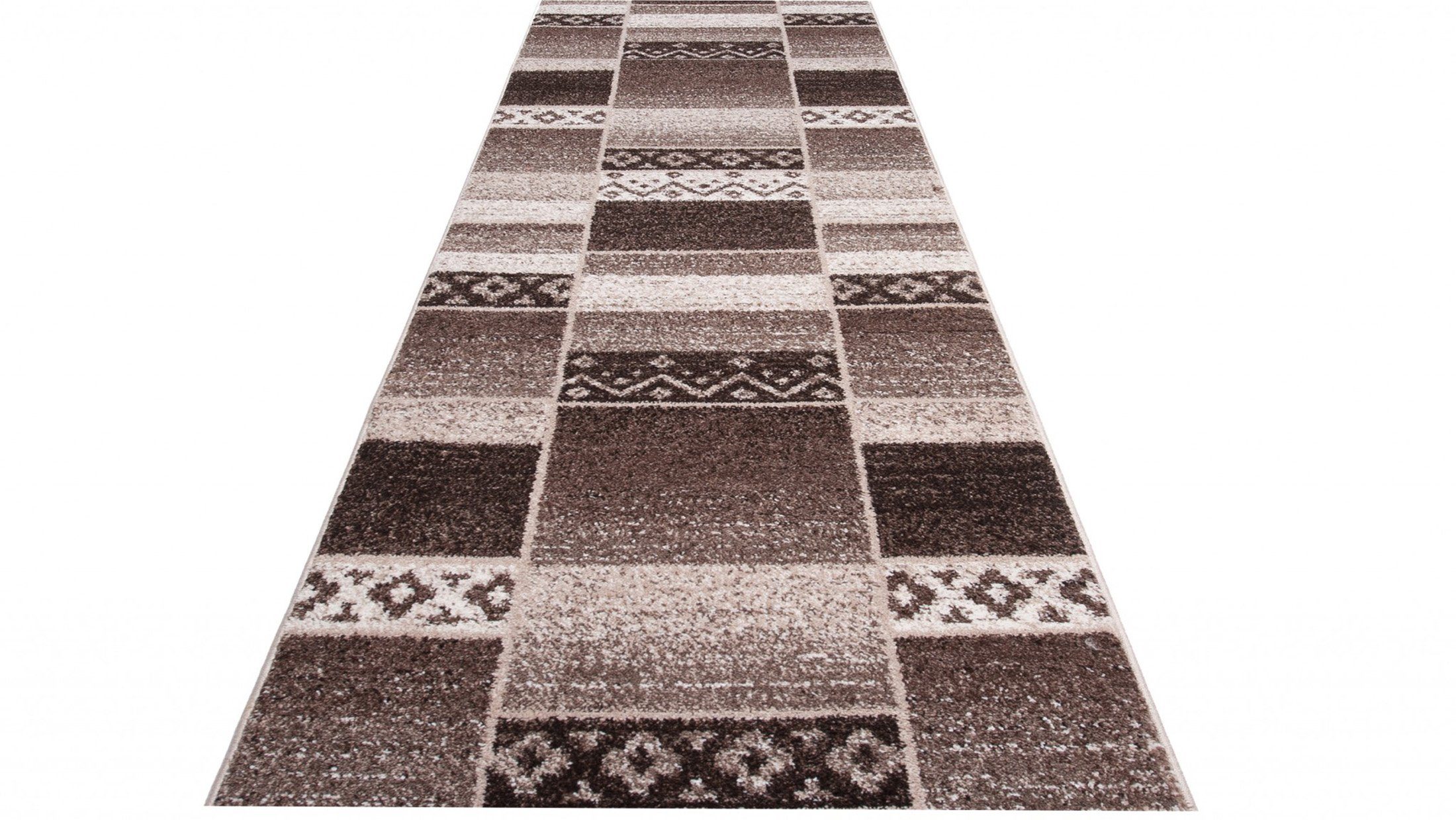 Läufer Läufer Flurläufer Modern für Vorzimmer, Küche - Beige Braun, Mazovia, 70 x 100 cm, Kurzflor, Meterware, Höhe 10 mm, Kurzflor - niedrige Florhöhe