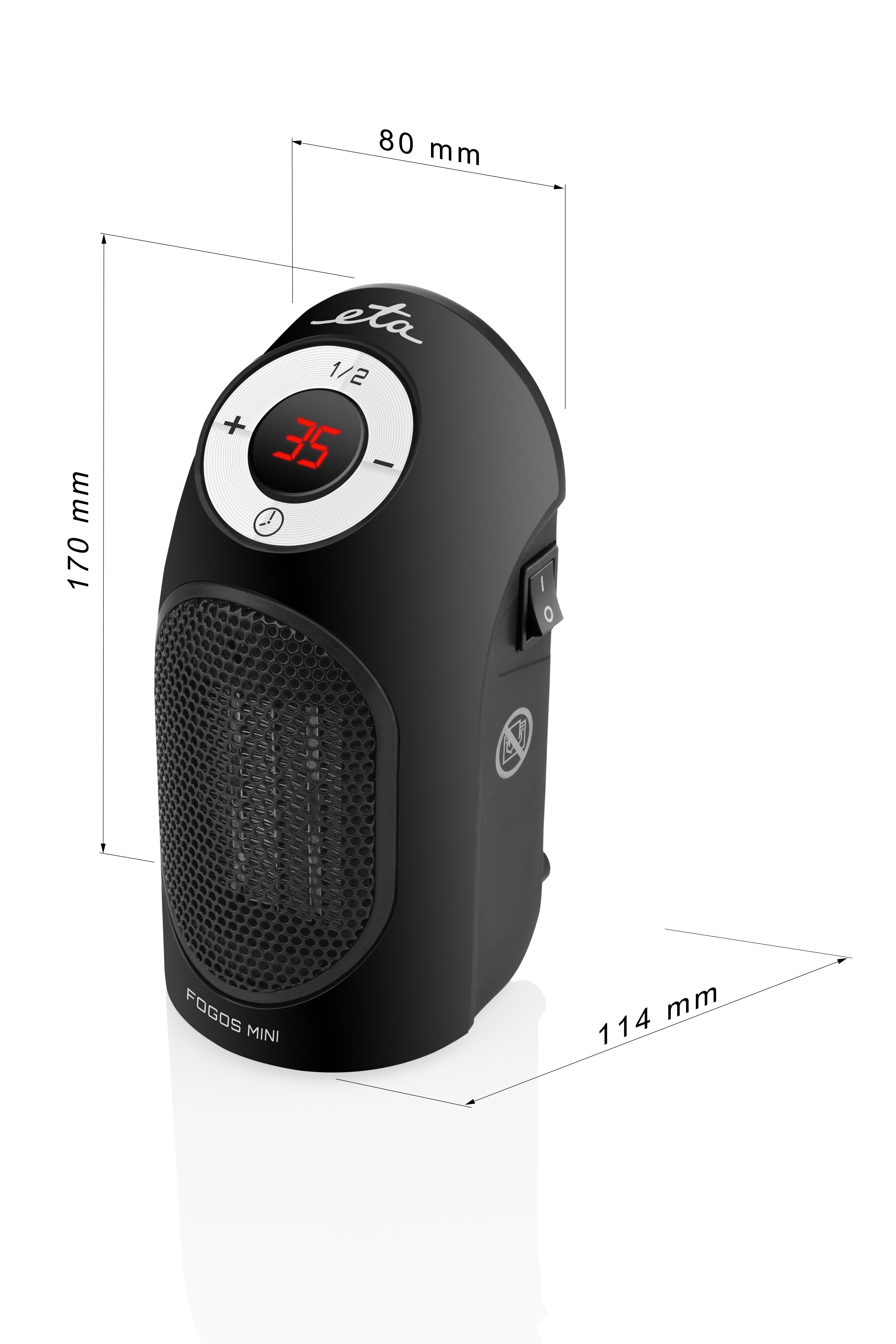 eta Keramikheizlüfter Fogos Mini, 400 W, BxTxH: 8x11,4x17 cm