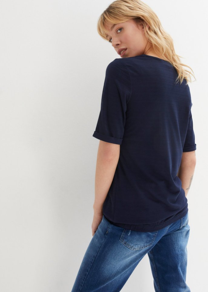 Shirt aus Strukturjersey