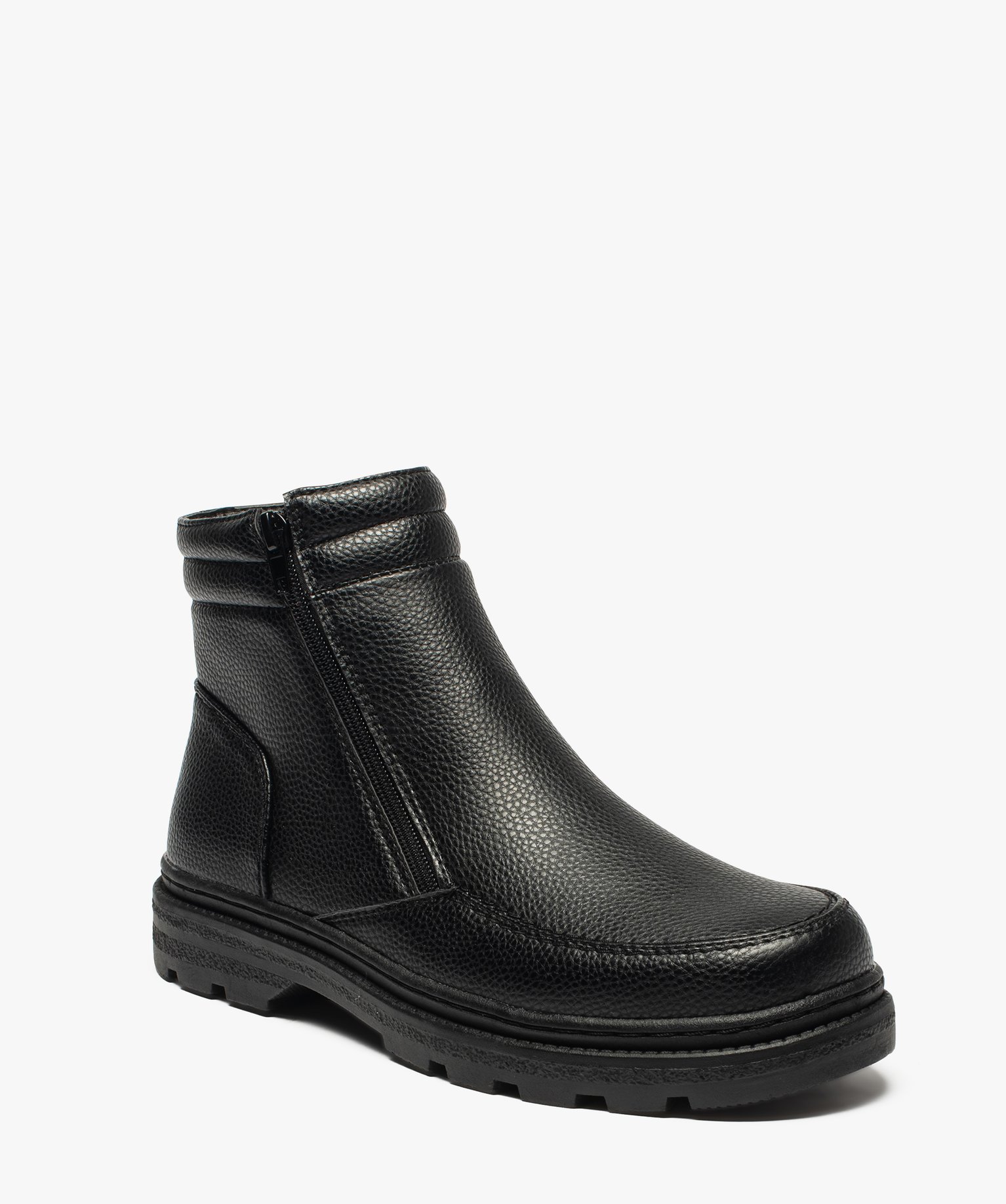 Boots homme double zip gamme confort noir | GEMO