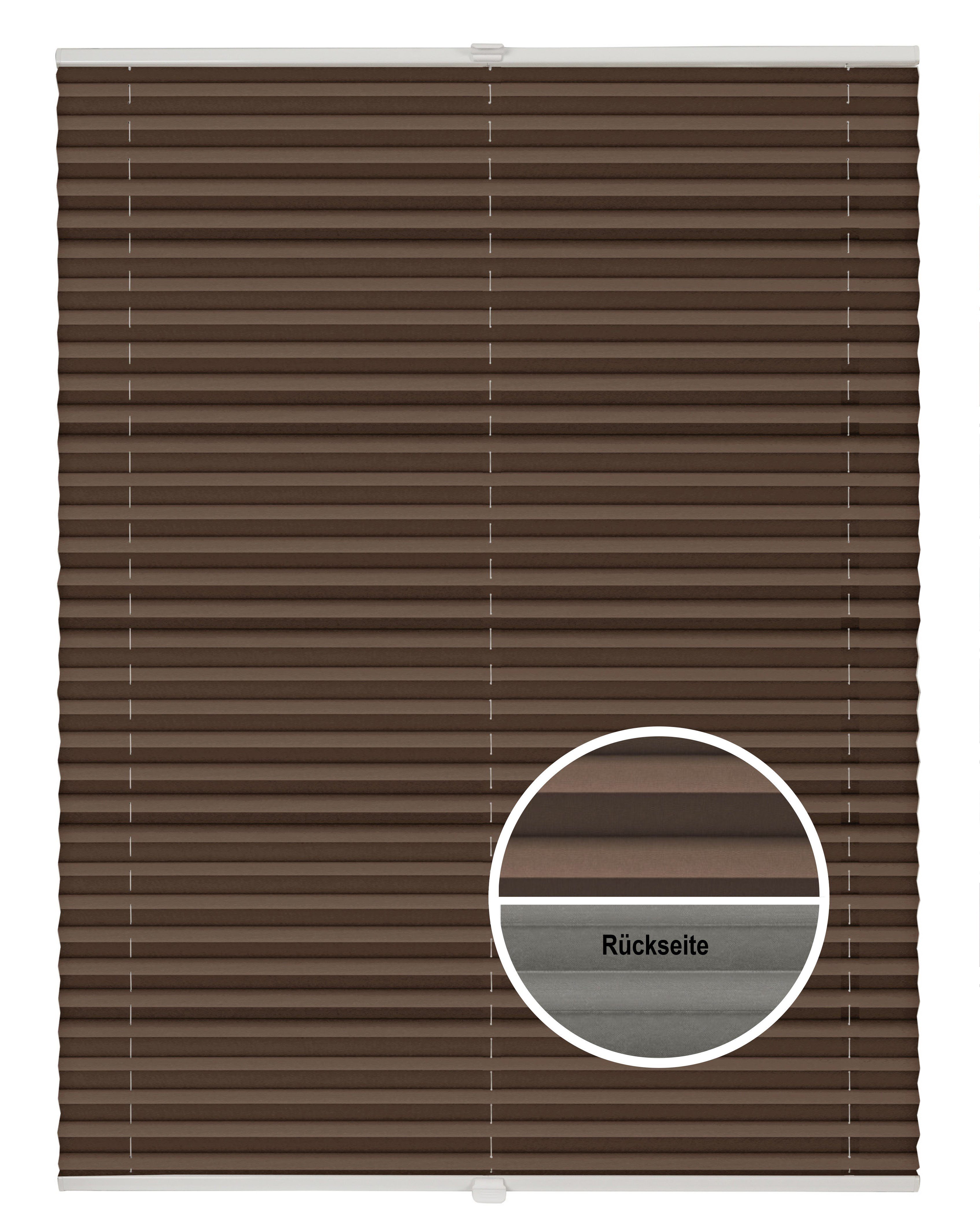 Plissee Basic Thermo, ondeco, ohne Bohren, verspannt, Klemmträger mit Feststellschraube