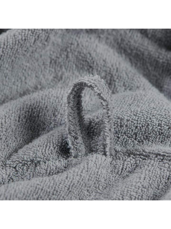 Erwin Müller Frottier Unisex-Bademantel mit Kapuze Heidelberg in hellgrau günstig kaufen