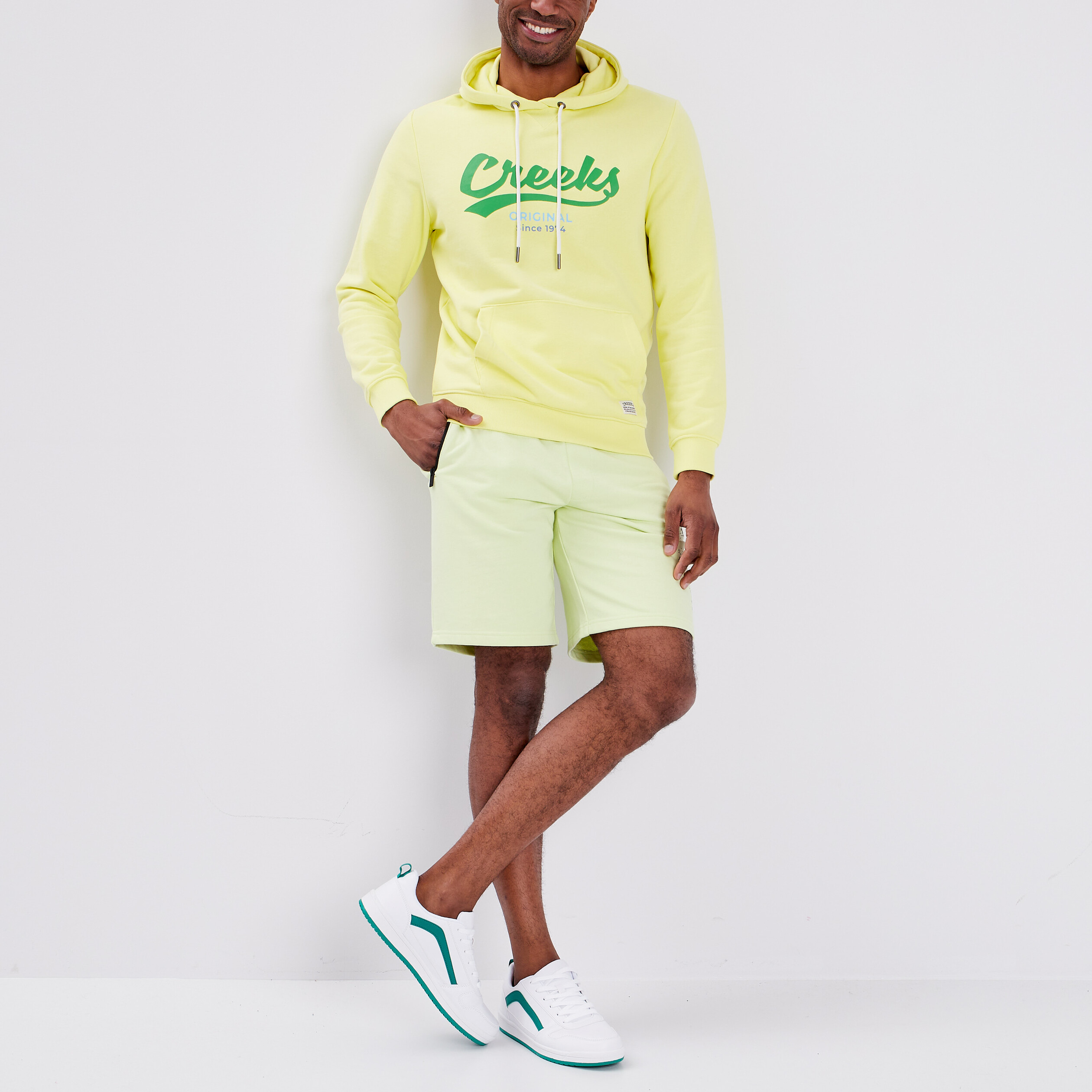 Sweat à capuche hoodie Creeks jaune homme | La Halle