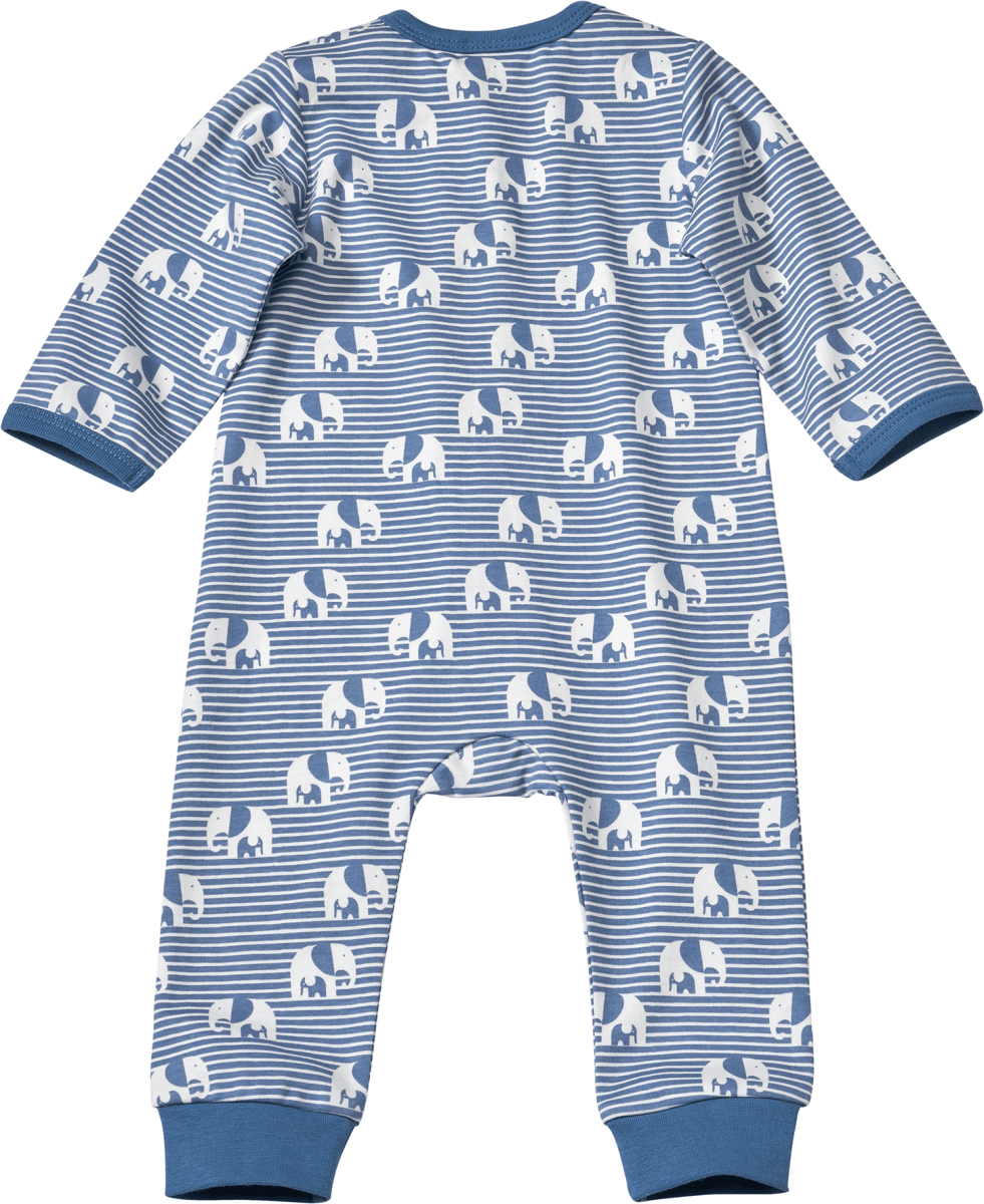 Schlafanzug mit Elefanten-Muster, blau, Gr. 74/80, 1 St