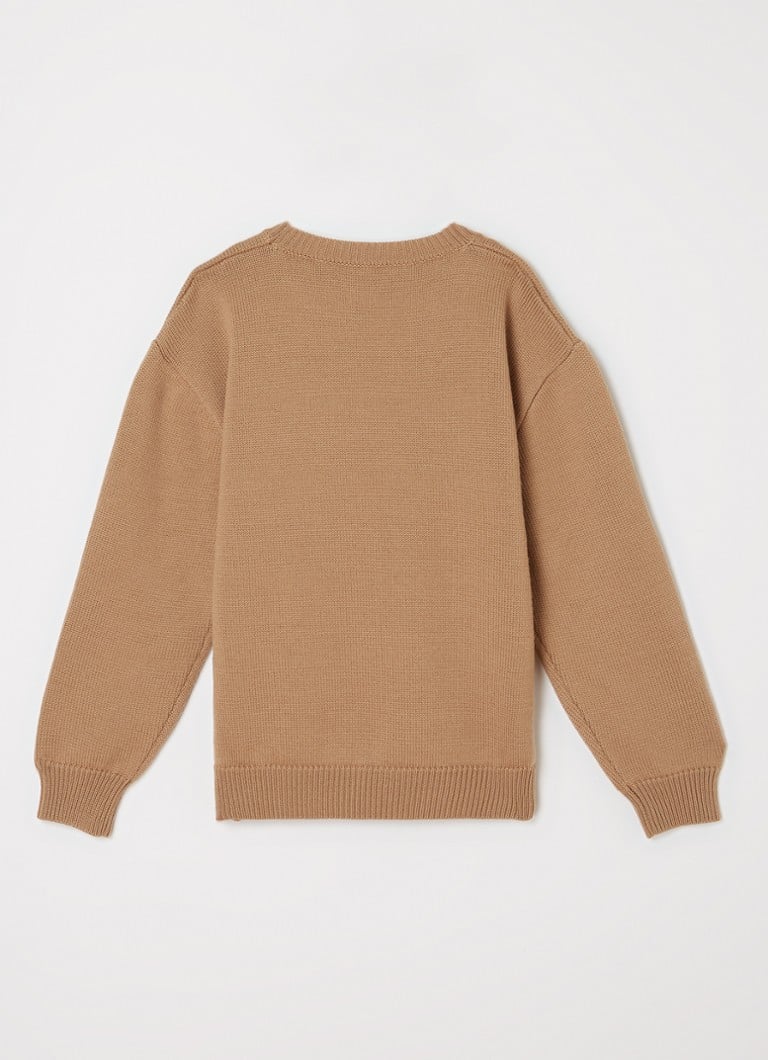 Fendi Hienoneulottu villaneule, jossa on neulottu logo