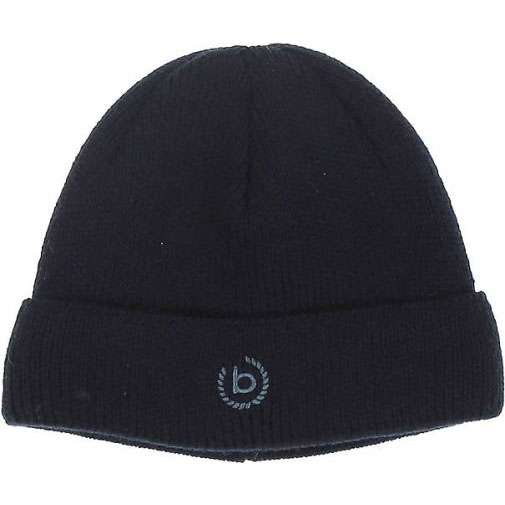 bugatti Einfarbige Strickmütze in Wollmischung mit bugatti-Logo