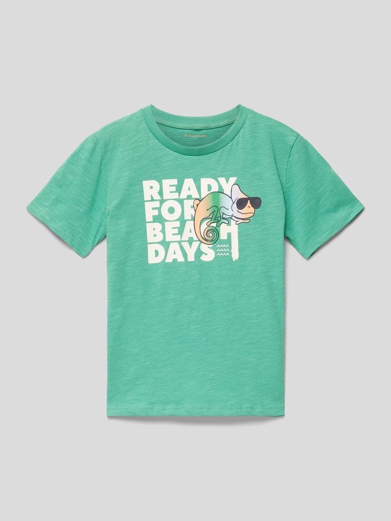 T-Shirt mit Motiv-Print in grün