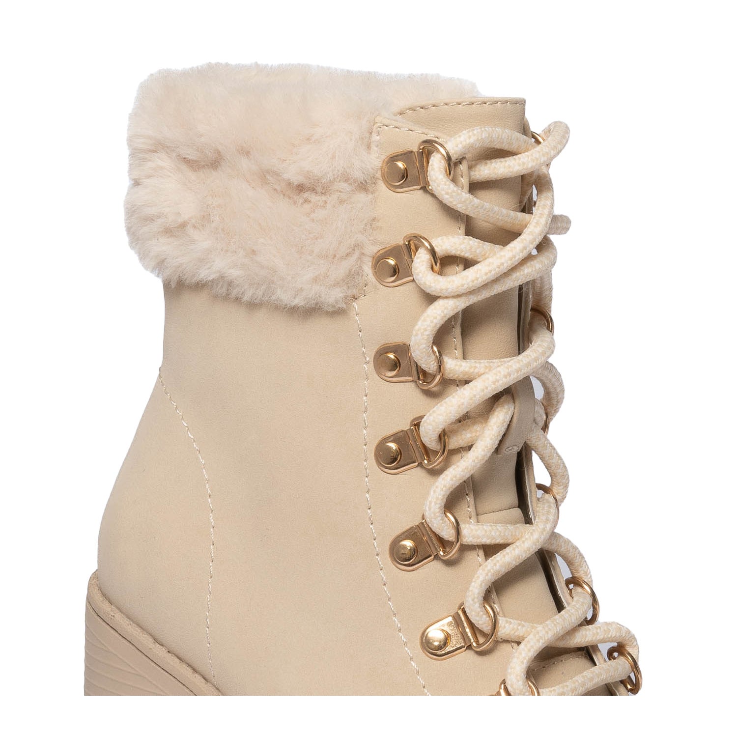 Bottine à talon TEXTO beige esprit montagne