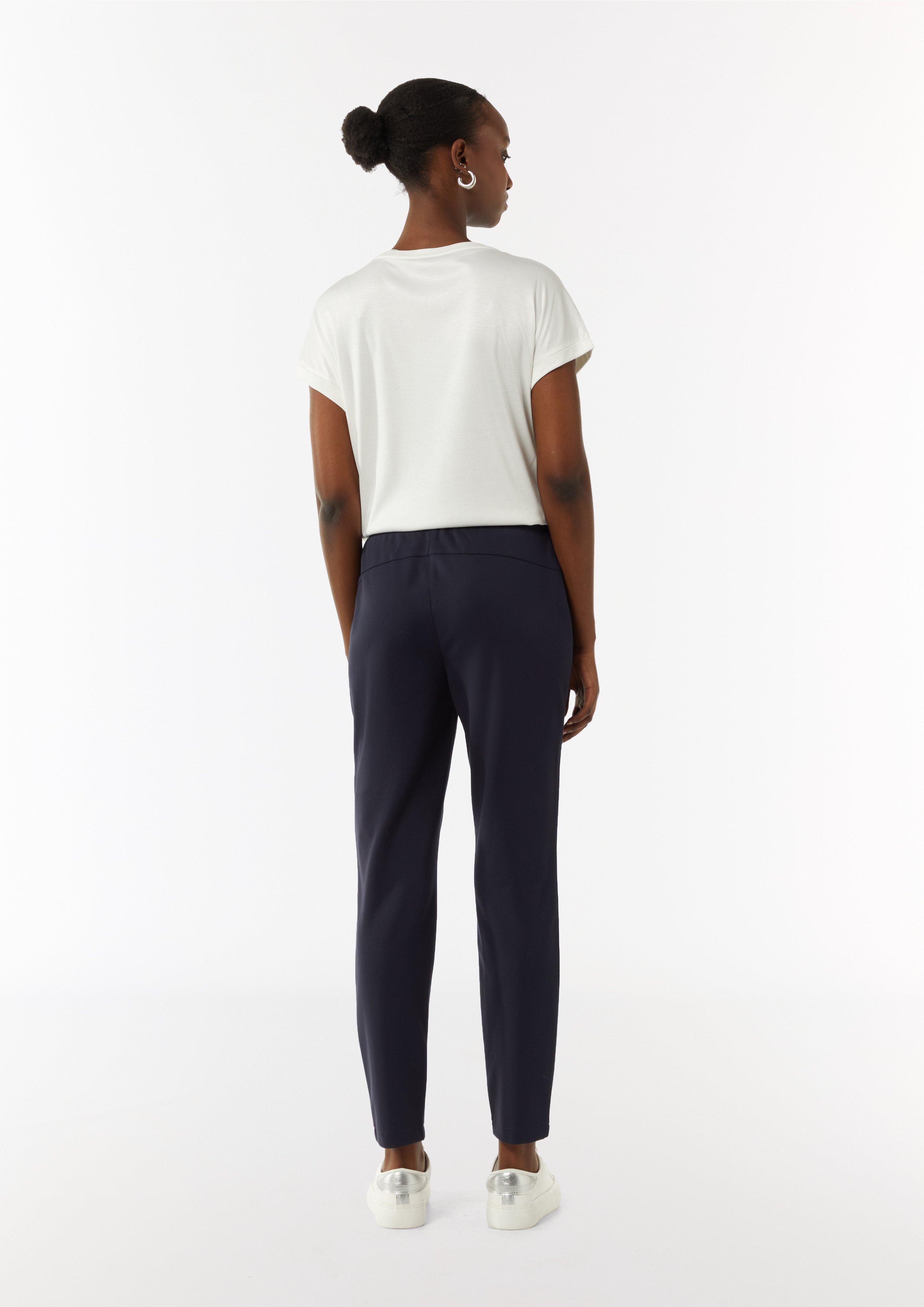 Jersey-Hose mit Bindeband - navy