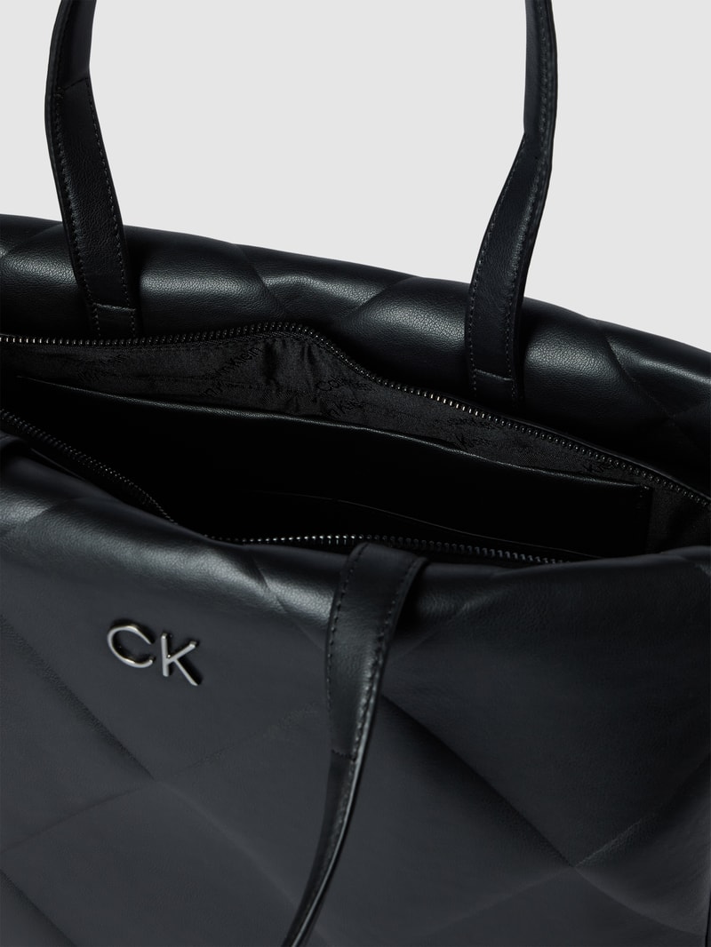 Tote Bag mit Strukturmuster Modell 'QUILT' in schwarz