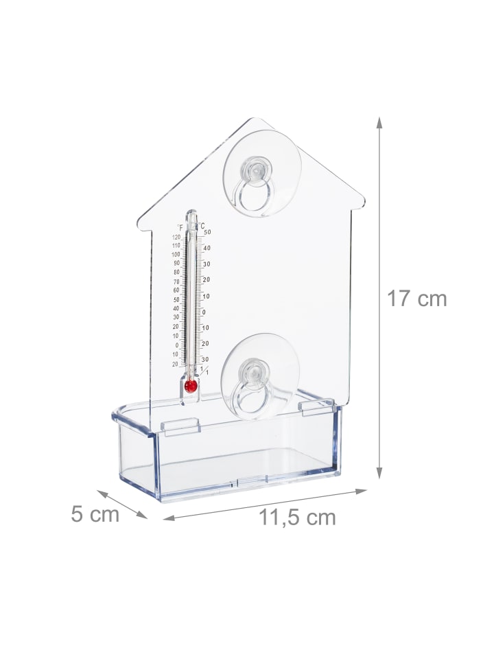relaxdays 2 x Fenster-Vogelfutterhaus in Transparent günstig kaufen onesize