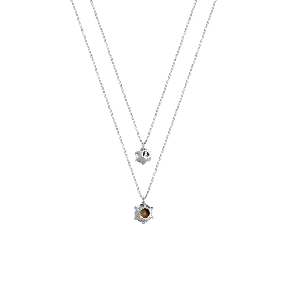 Elli Elli Collier Femmes Char Solitaire Basique Couches Look Tendance avec Cristaux en collier